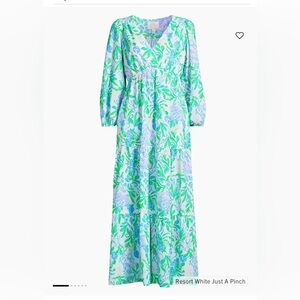 Lilly Pulitzer, Deacon Floral V-Neck Maxi Dress. New with tags.